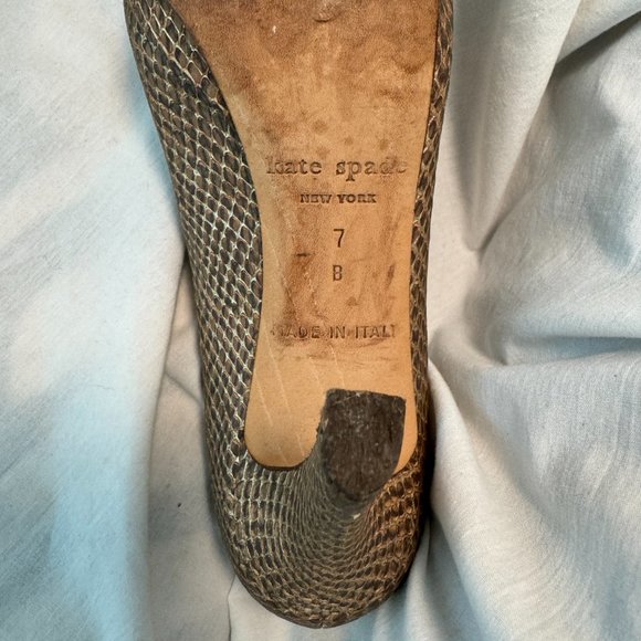 Kate Spade metallic snakeskin pump / heels - Picture 6 of 6